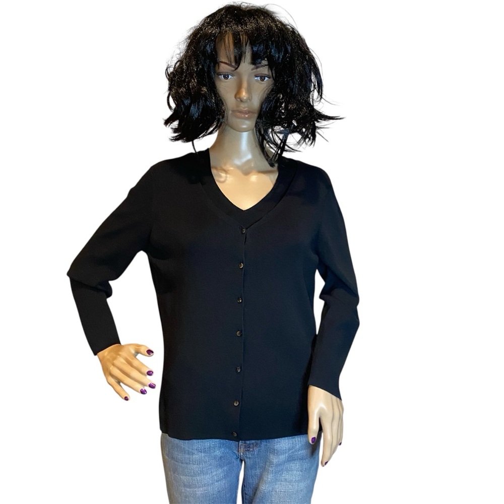 Ann Taylor Matching 2-Piece Cardigan-Style Top Shirt Office Wear Blk Medium VGC